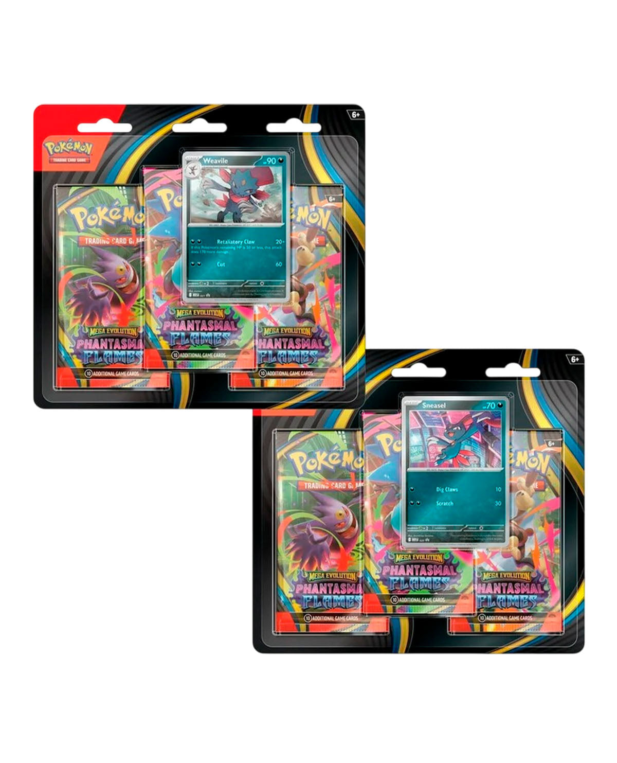 Pokémon TCG: Mega Evolution ME02 - Phantasmal Flames Three-Booster Blister - ESPAÑOL