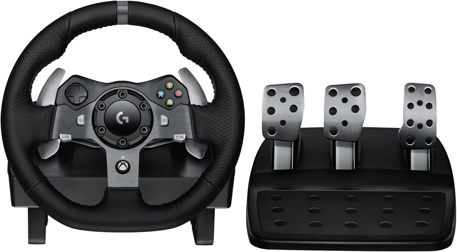 Logitech G920 Driving Force Volante de Carreras y Pedales Ajustables para Xbox Series X|S, Xbox One, PC, Color Negro