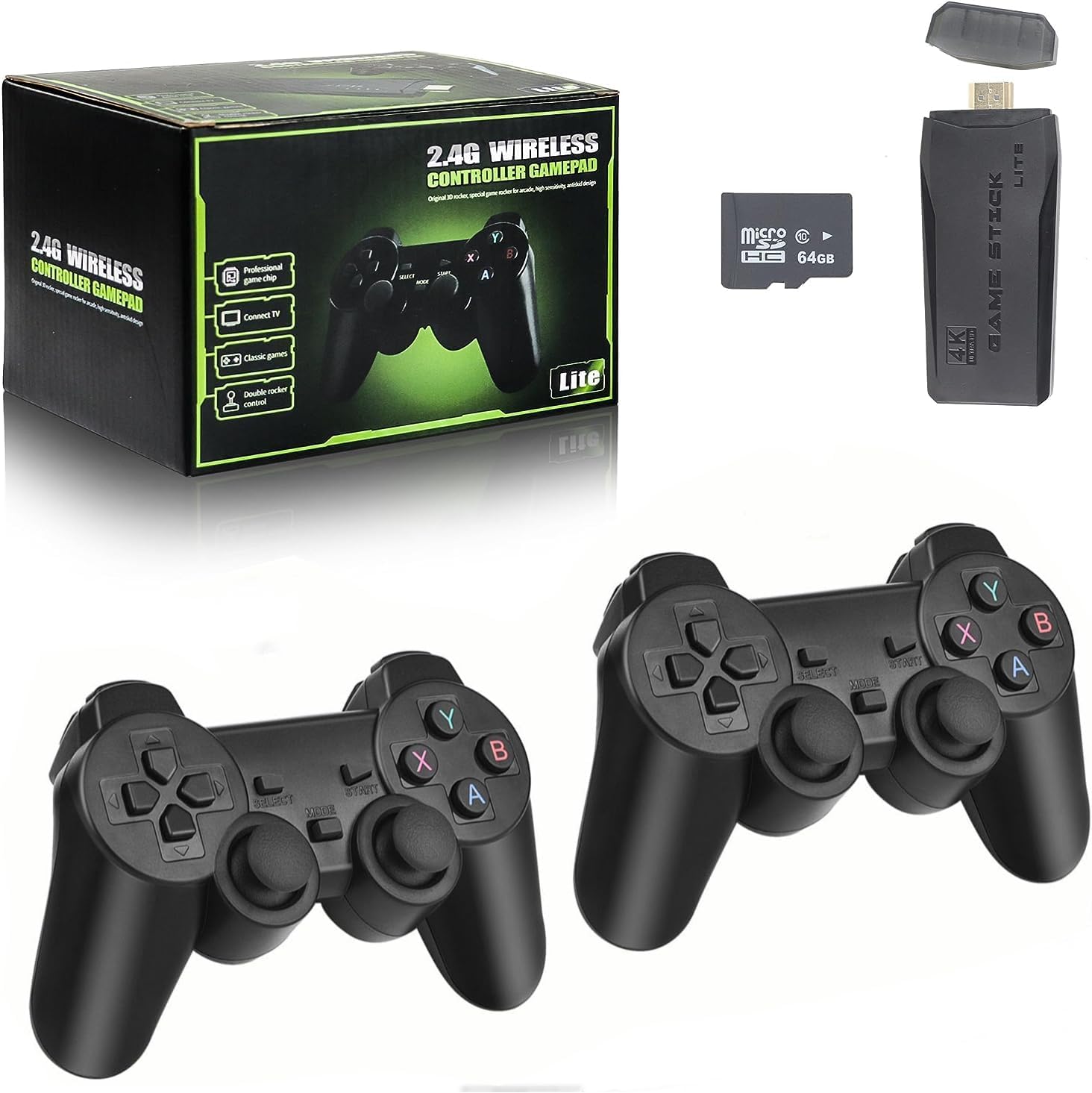 ORZ Consola de Juegos Retro Inalámbrica 64G,más de 20000 Juegos Integrados, Salida HDMI TV Videojuegos, con Controladores Inalámbricos Duales de 2.4 G (M8)