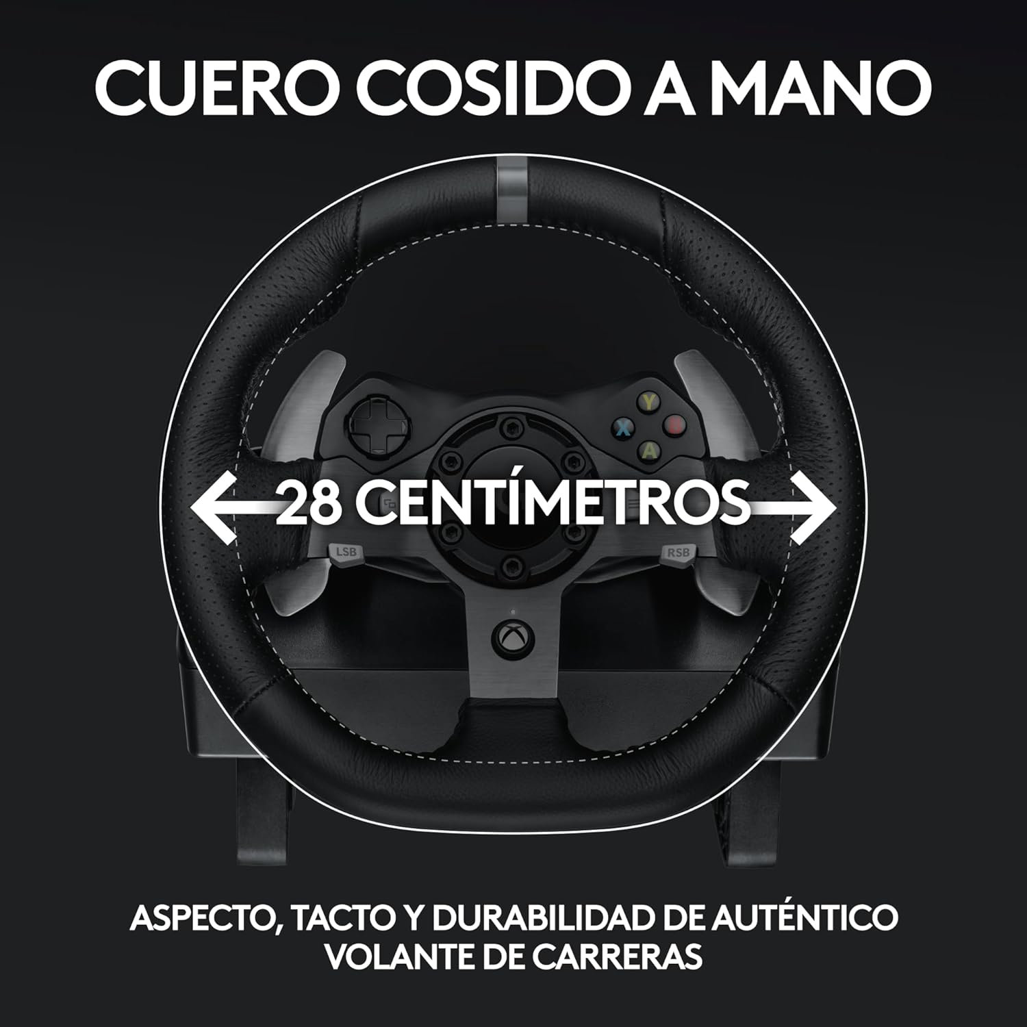 Logitech G920 Driving Force Volante de Carreras y Pedales Ajustables para Xbox Series X|S, Xbox One, PC, Color Negro