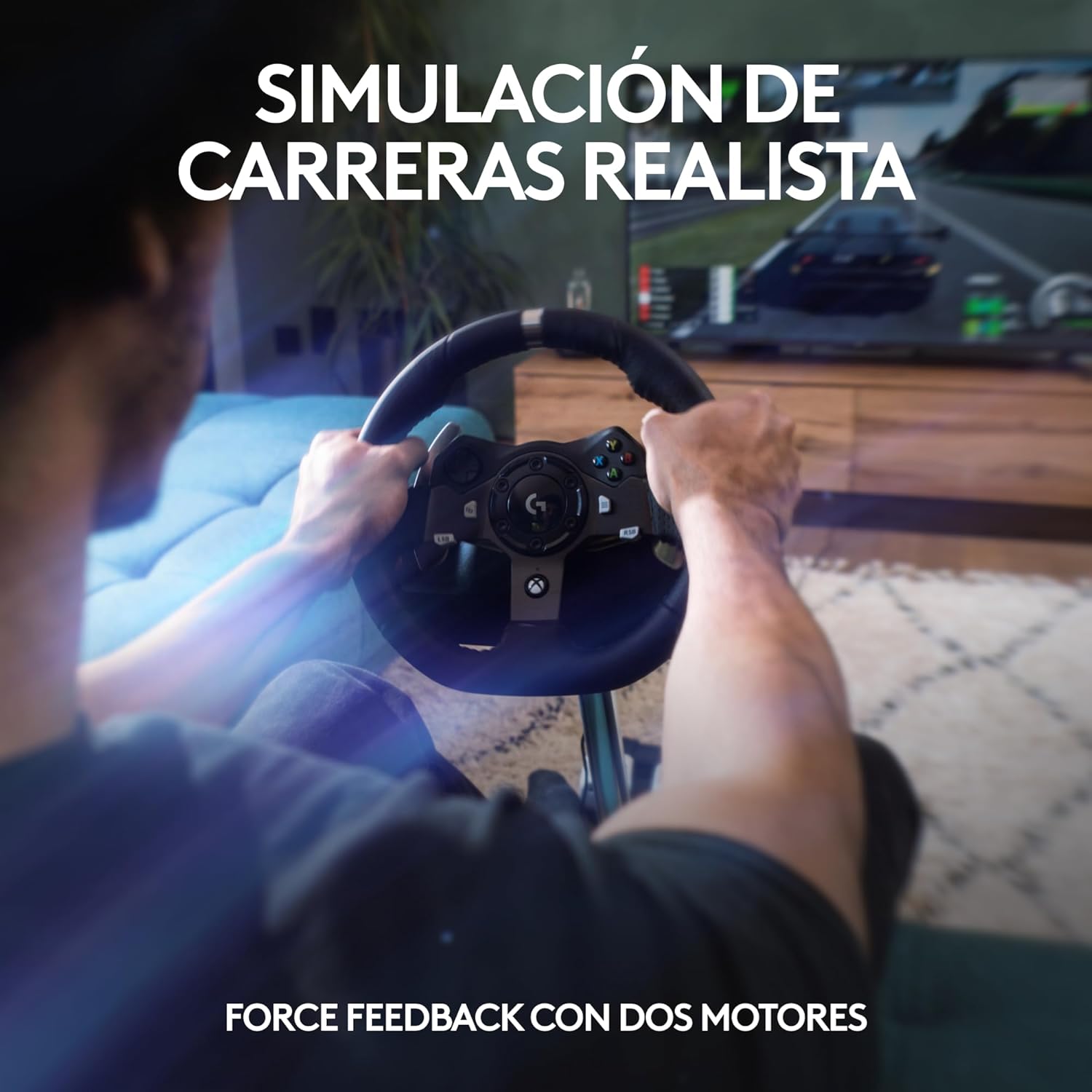 Logitech G920 Driving Force Volante de Carreras y Pedales Ajustables para Xbox Series X|S, Xbox One, PC, Color Negro