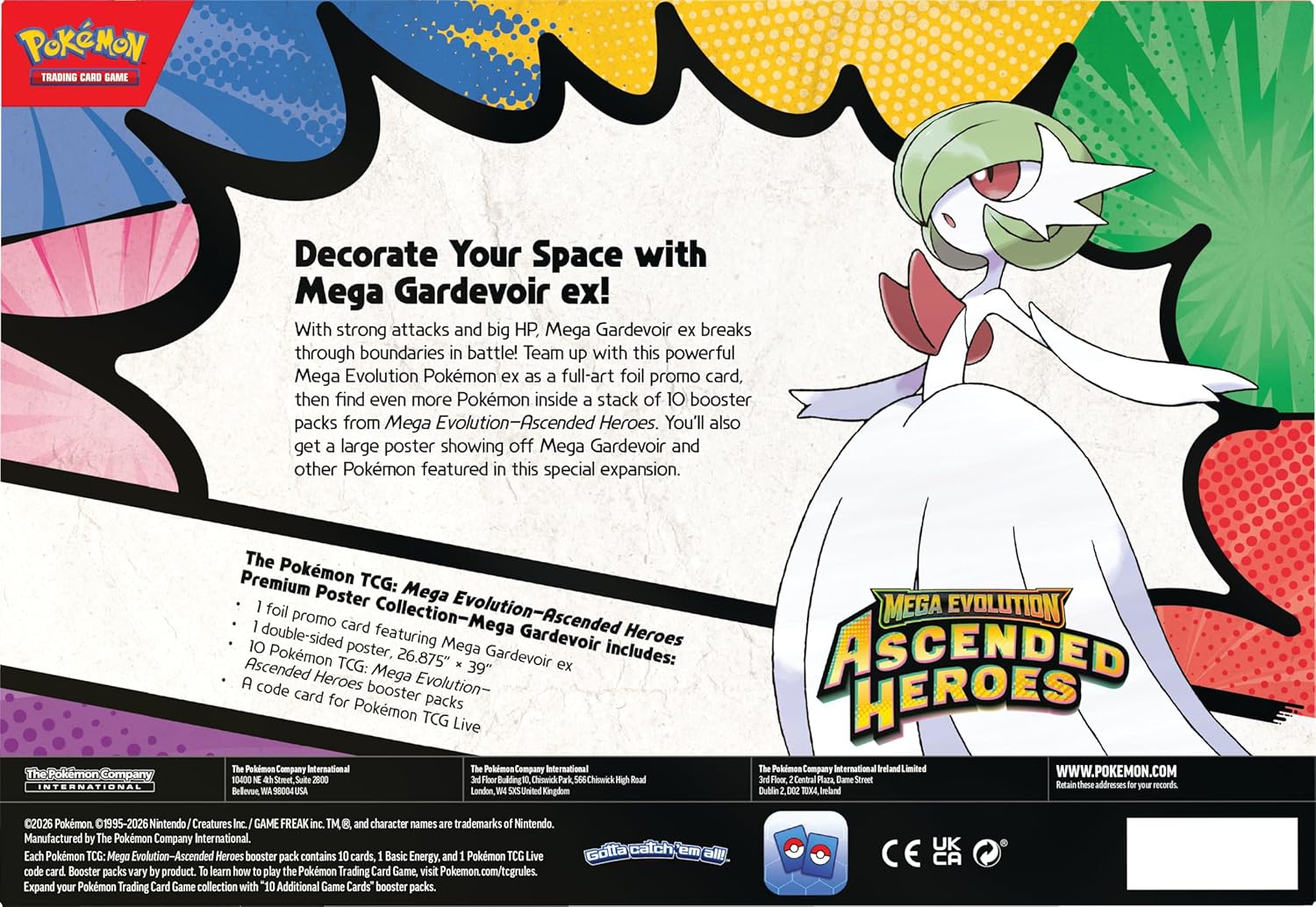 Pokémon TCG: Mega Evolution ME02.5 - Ascended Heroes Premium Poster Collection - Mega Gardevoir (Español)