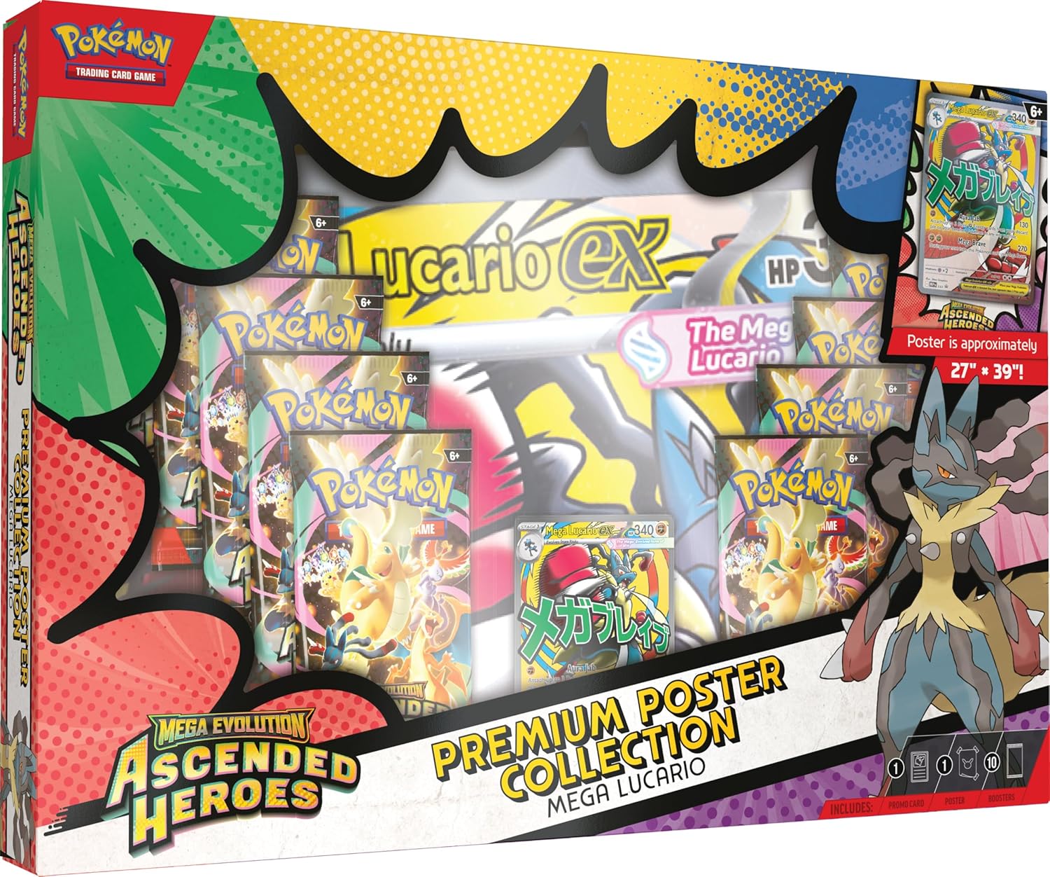 Pokémon TCG: Mega Evolution ME02.5 - Ascended Heroes Premium Poster Collection - Lucario (Español)