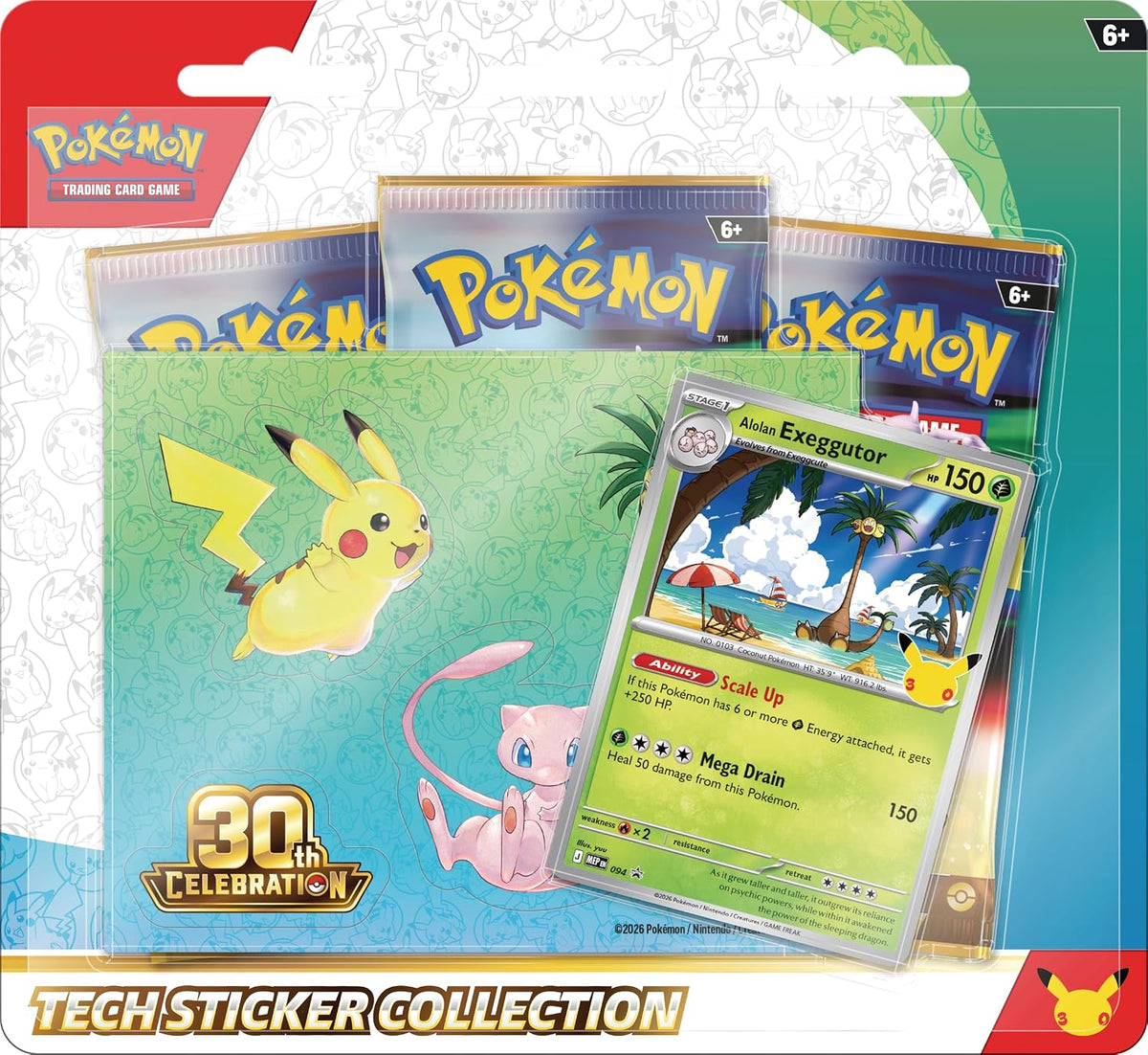 Pokémon TCG: 30th Anniversary Celebration Tech Sticker Collection - Español