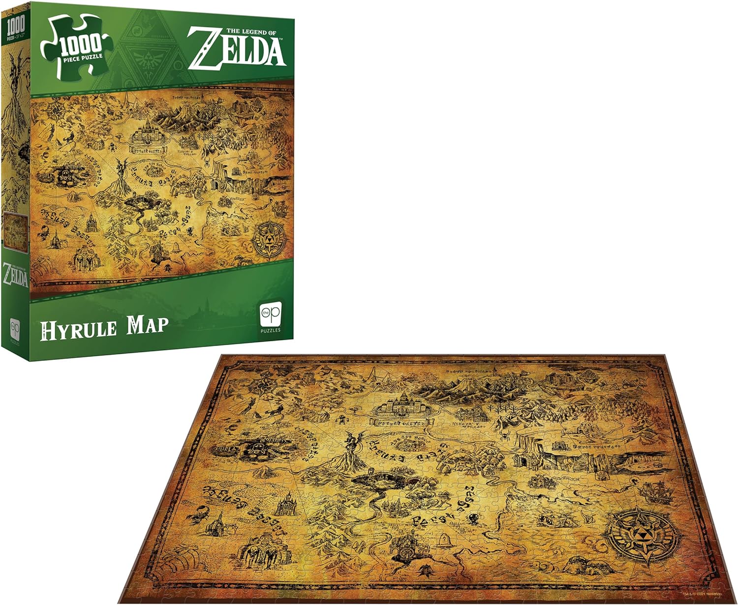Rompecabezas - 1000 Piezas -The Legend Of Zelda: Hyrule Map - USAopoly