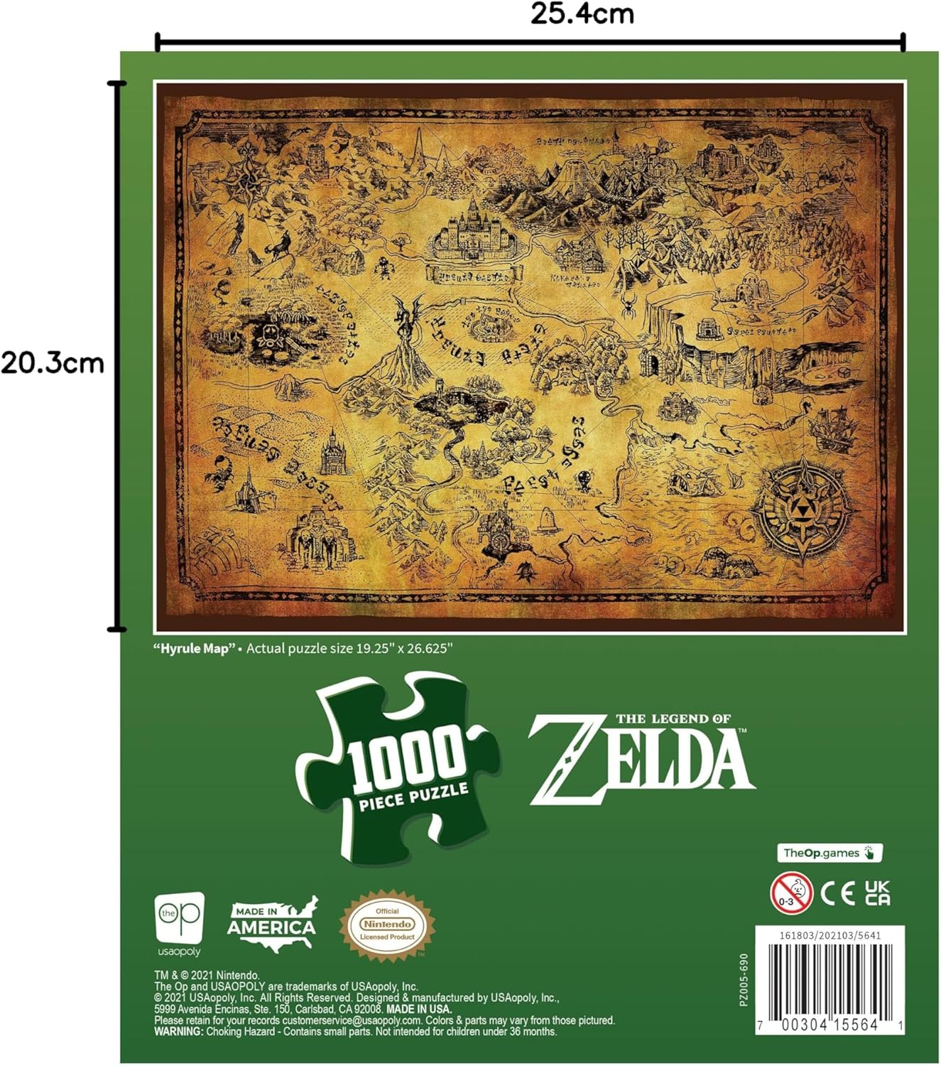 Rompecabezas - 1000 Piezas -The Legend Of Zelda: Hyrule Map - USAopoly