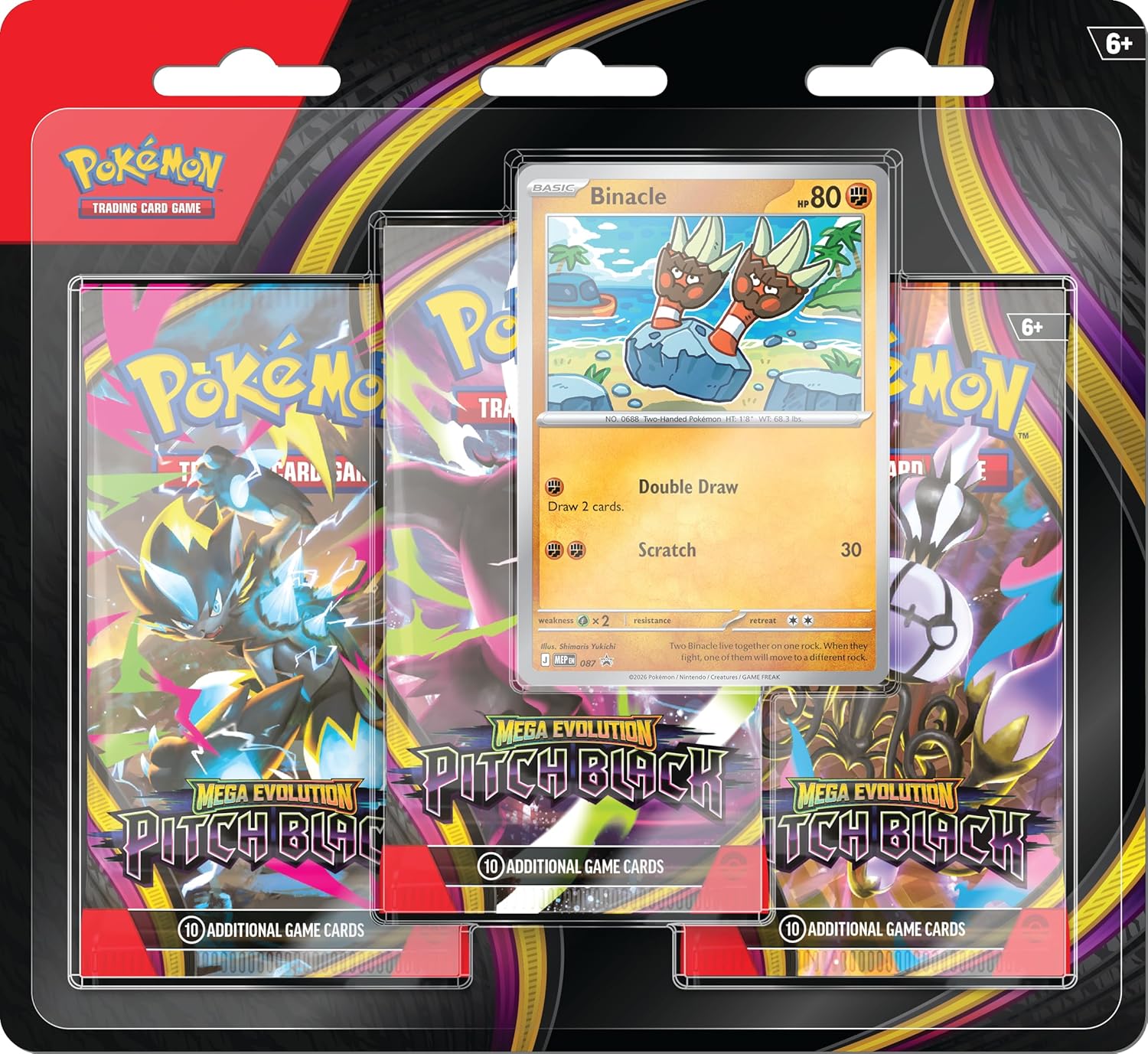 Pokémon TCG: Mega Evolution ME05 - Pitch Black Three-Booster Blister - Inglés