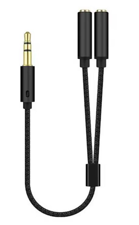 Adaptador de auriculares, micrófono y altavoz, Cable divisor Y de 3,5mm, Audio macho a 2 hembra para auriculares, Audio móvil extensible