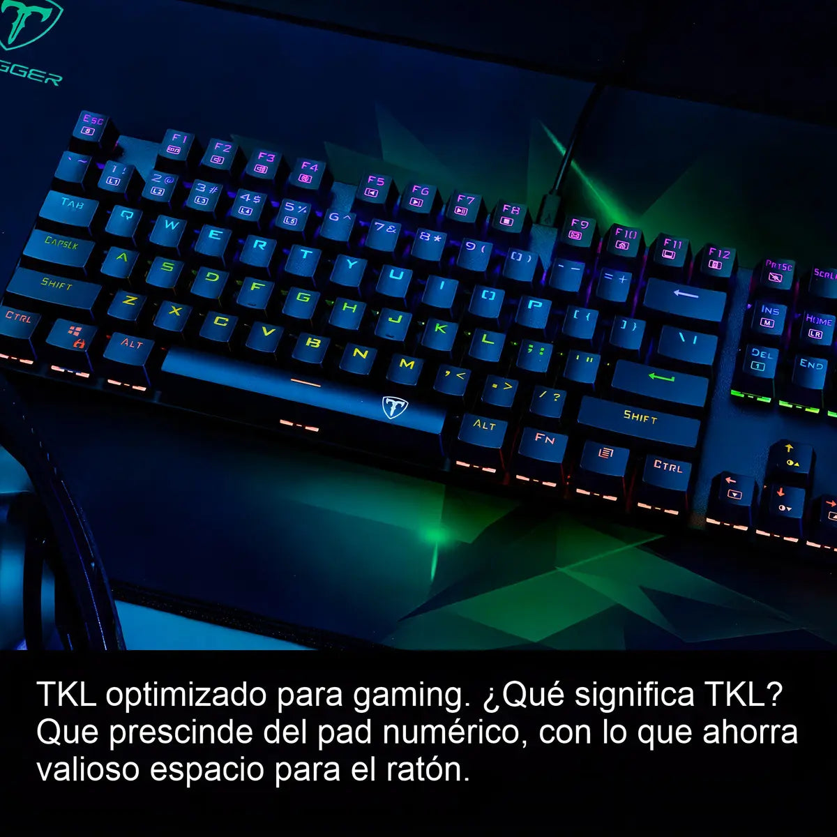 Teclado Mecánico T-Dagger Bora T-TGK313 Blue QWERTY Español Retroiluminación Rainbow