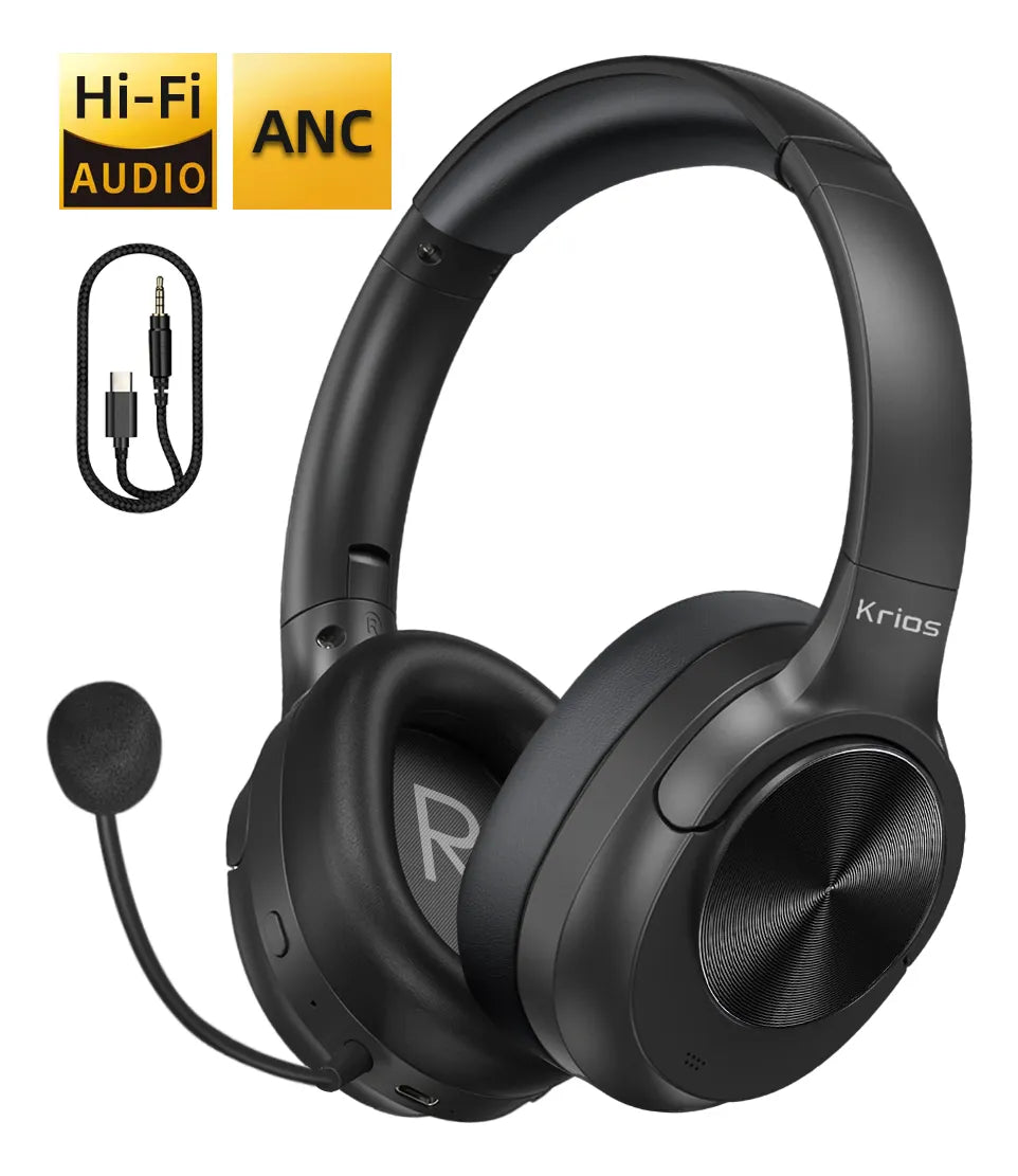 Audífonos Inalámbricos Bluethoot Krios BK11 Con Adaptador Tipo C a 3.5 mm