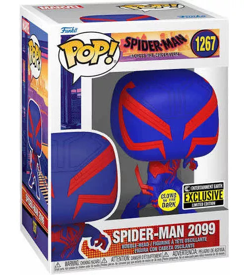 Funko Spider-Man 2099 Glows in the Dark Entertainment Earth Exclusive Limited Edition 1267 (Spider-Man)