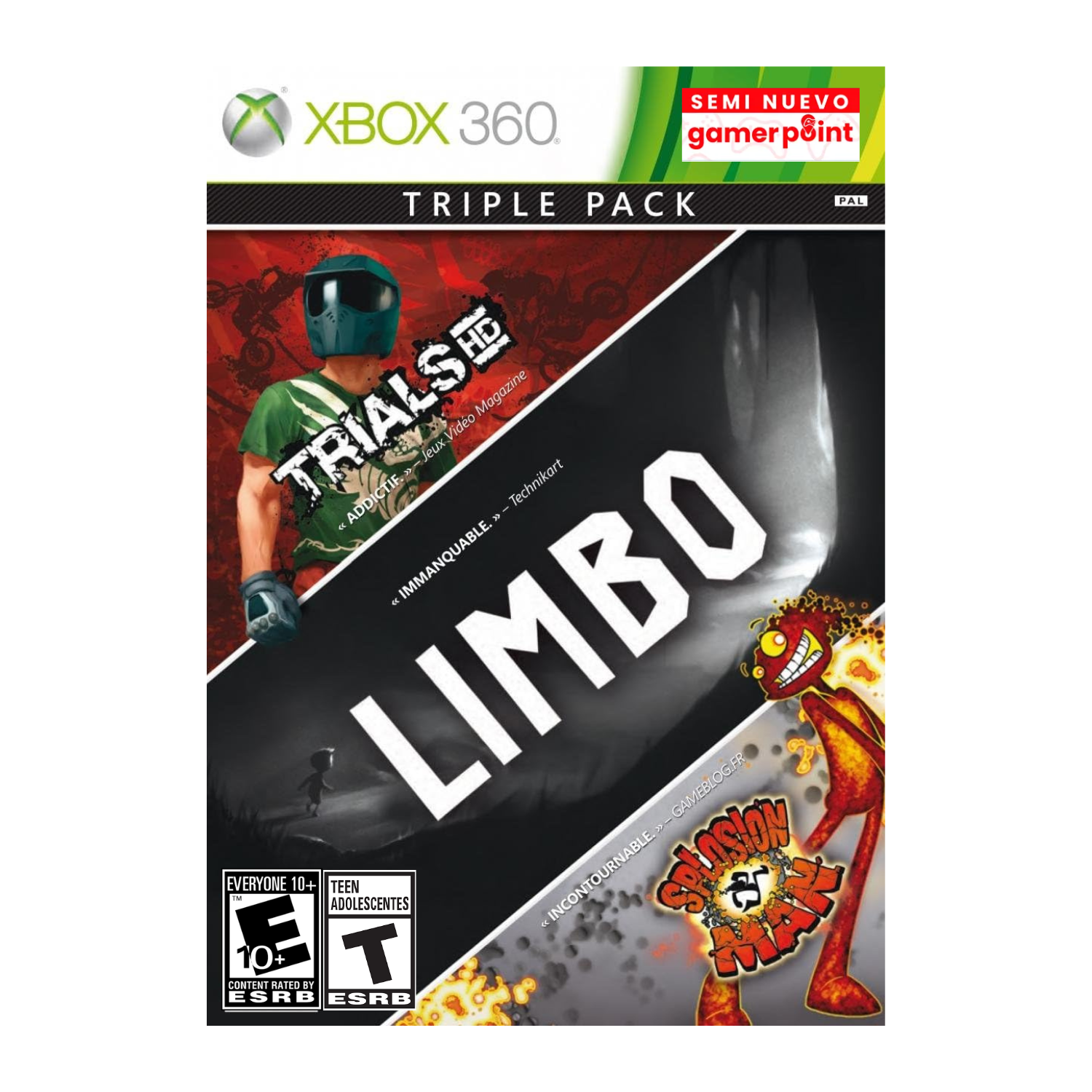 Limbo / Trials HD / Splosion Man Pack Triple Xbox 360 Usado