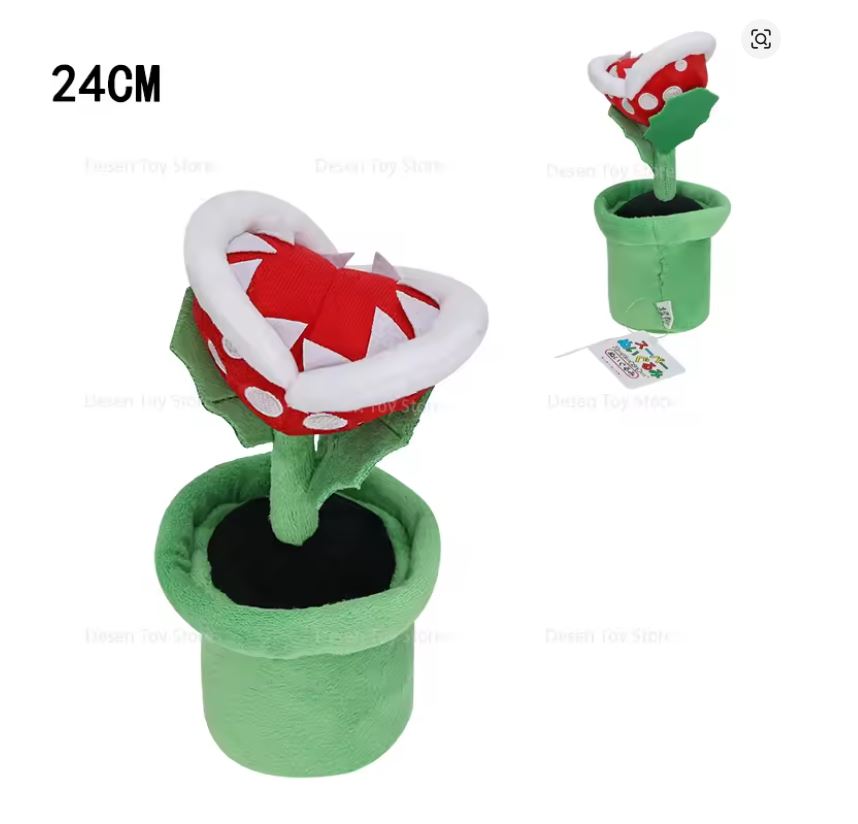Peluche - Super Mario Bros - Planta Piraña - 24 cm