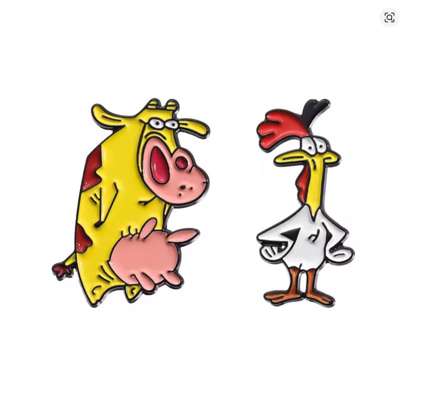 Pin Esmaltado - La Vaca Y El Pollito (Precio por pieza)