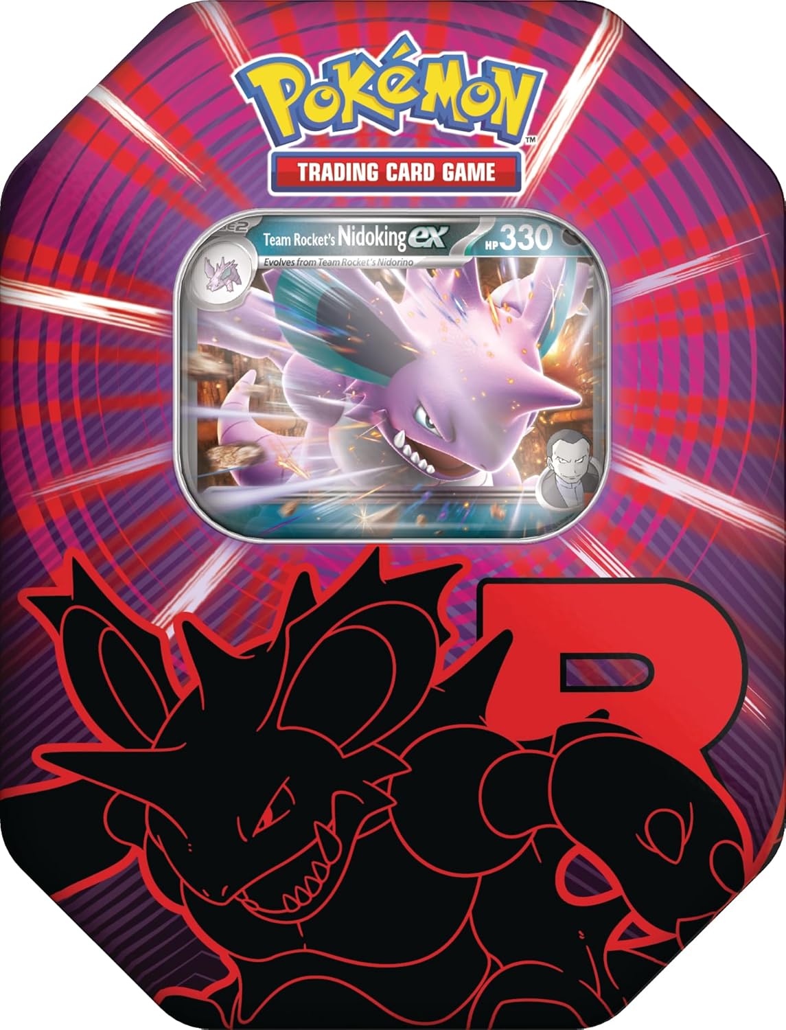 Pokémon TCG: Team Rocket Tin CASE - Nidoking - ESPAÑOL