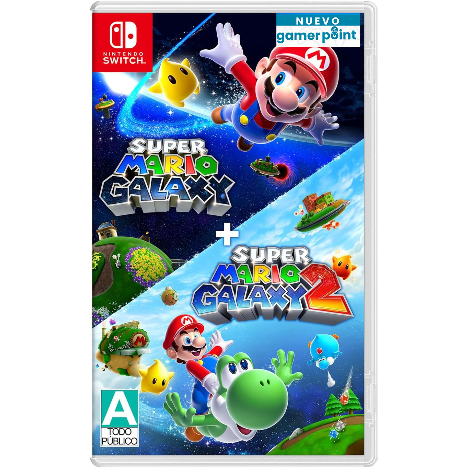 Super Mario Galaxy + Mario Galaxy 2 Nintendo Switch + Thumb Grips de Regalo