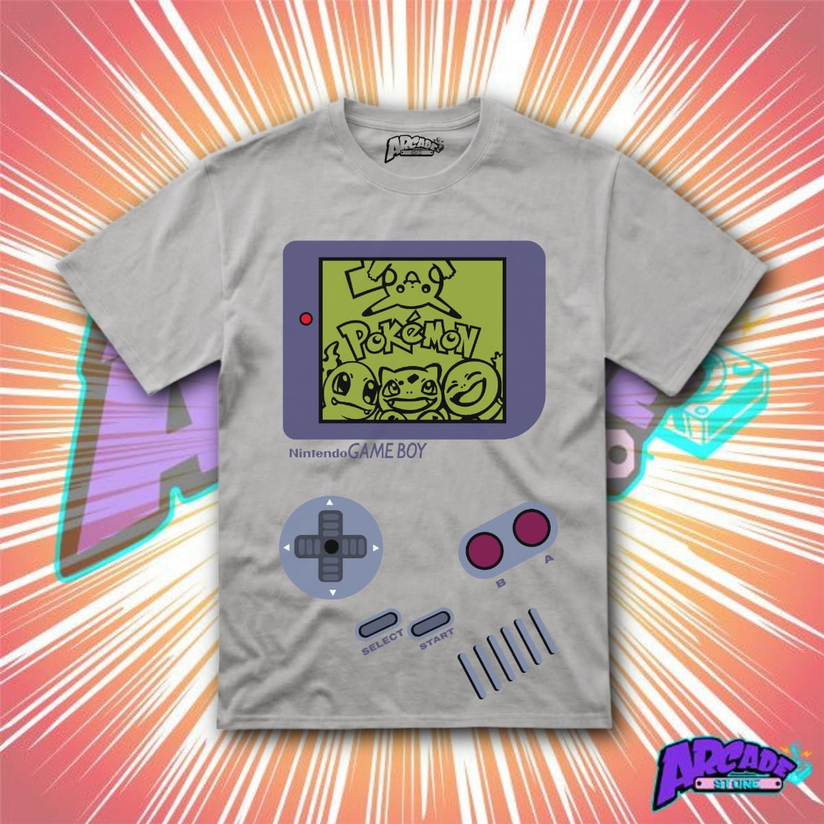 Playera - Arcade - Pokémon 10 - Game Boy