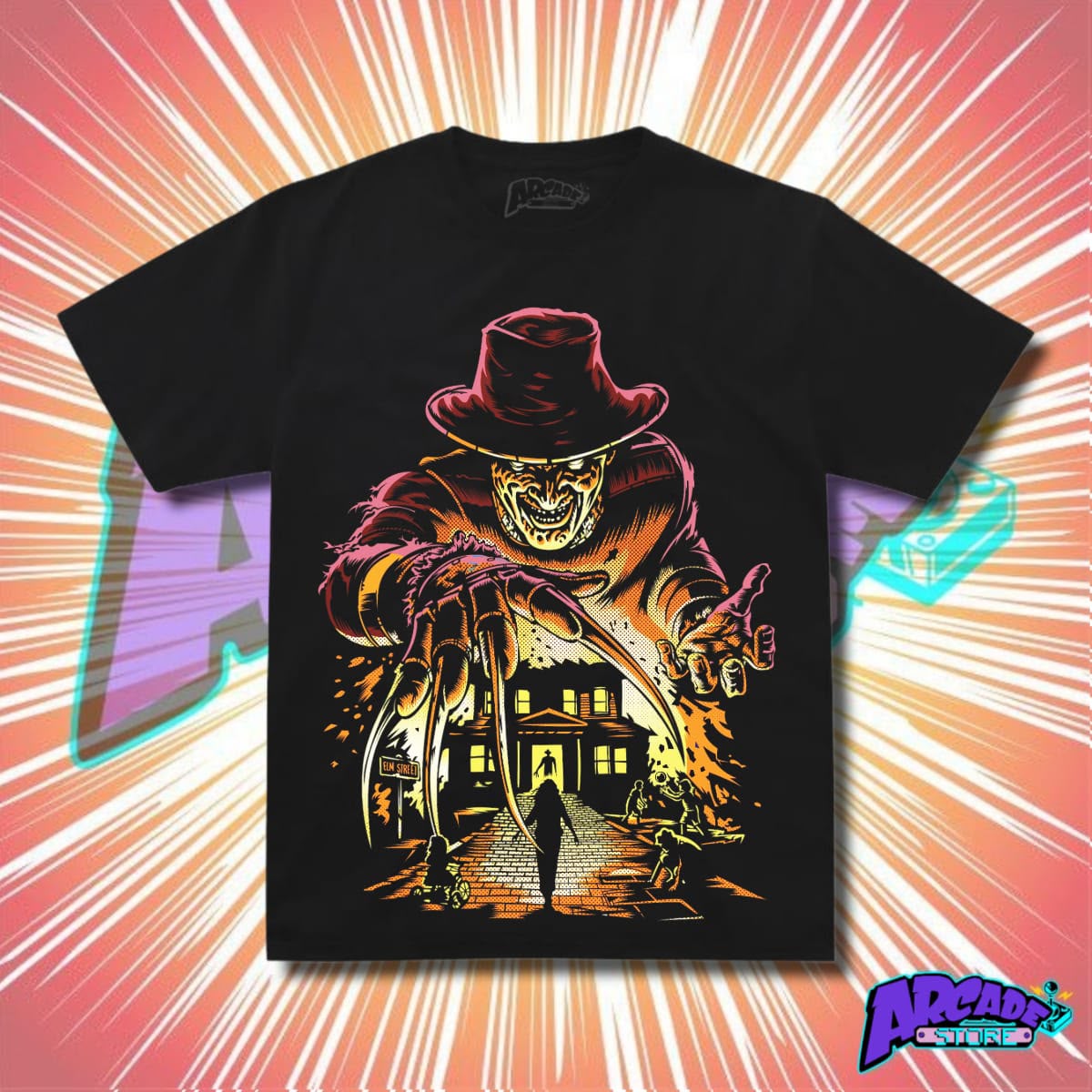 Playera - Arcade - Horror Movies - Nightmare On Elm Street - Freddy Krueger