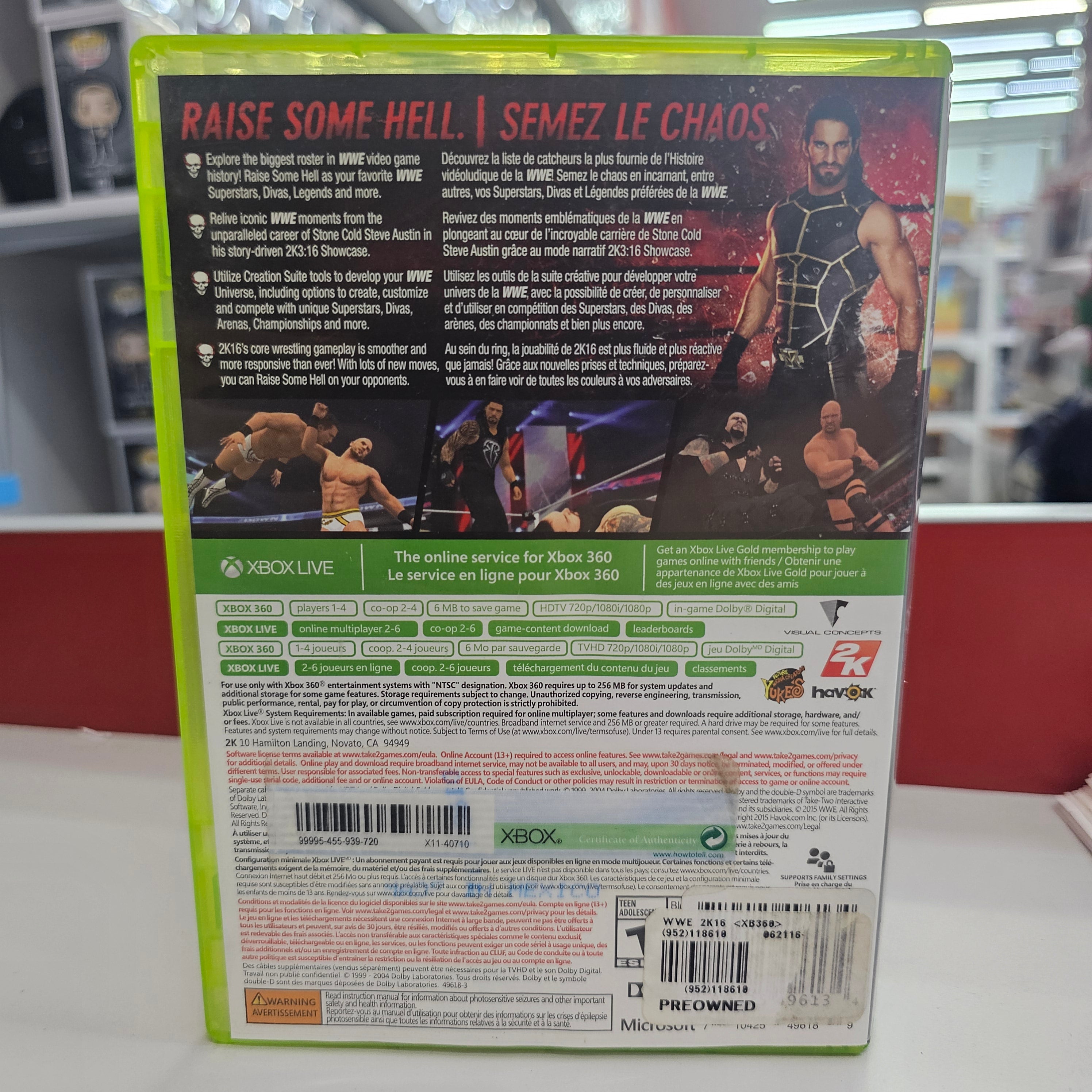 WWE 2K16 Xbox 360 Usado
