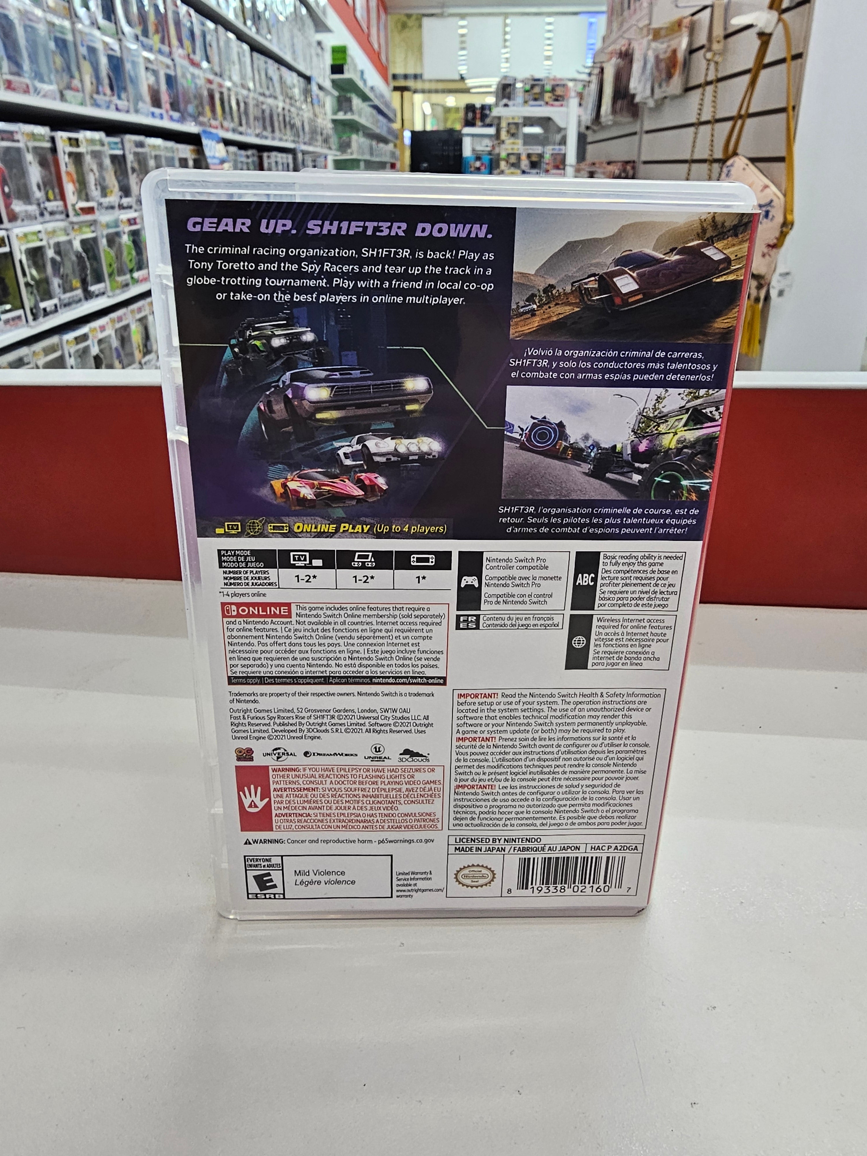 Fast & Furious Spy Racers Rise of Shift3r Nintendo Switch Usado