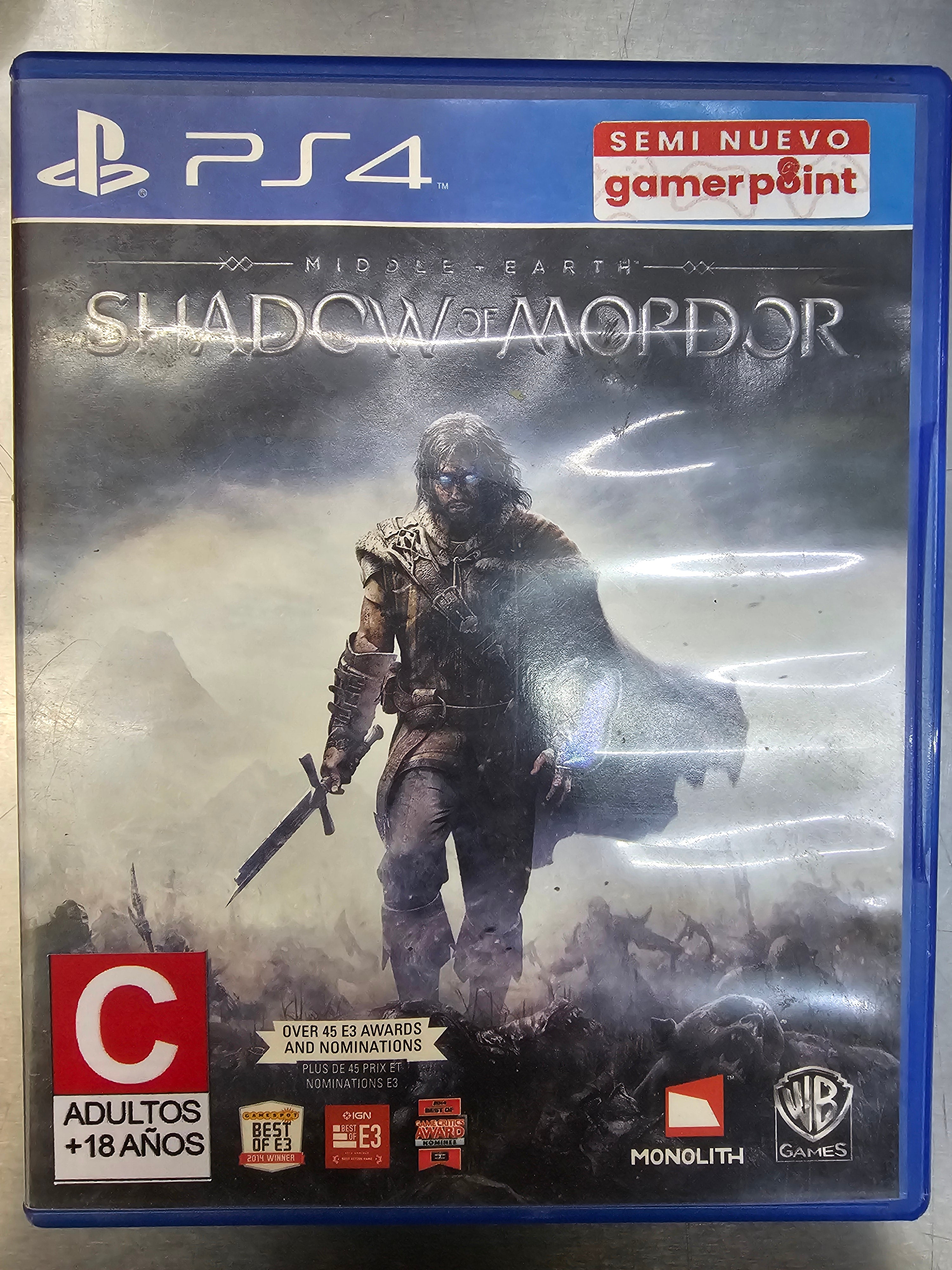 Middle Earth Shadow Of Mordor Ps4 Usado