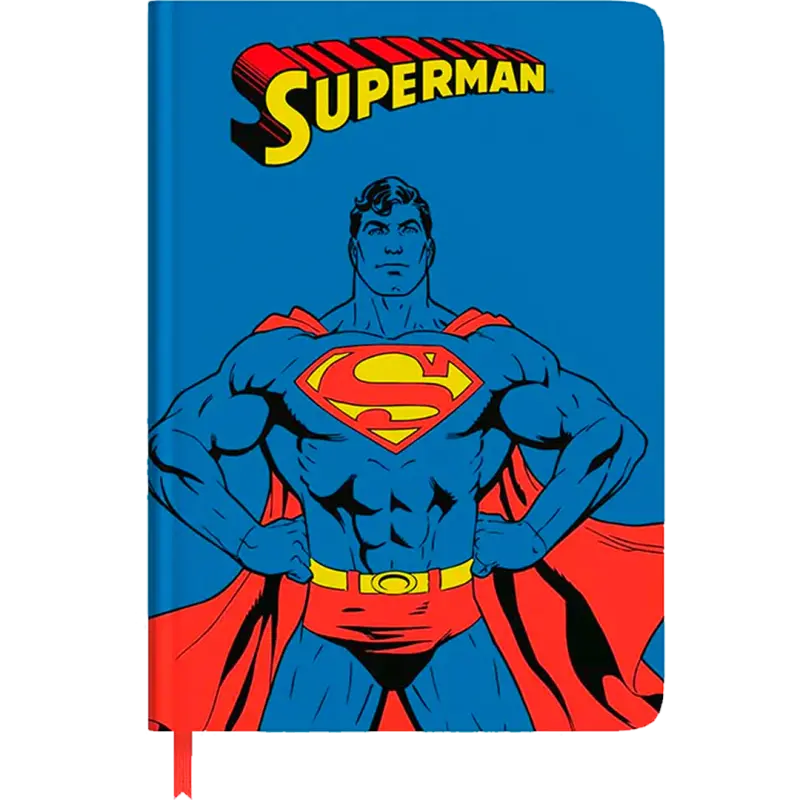 Libreta Superman Comics Azul, Incluye Poster Y Stickers