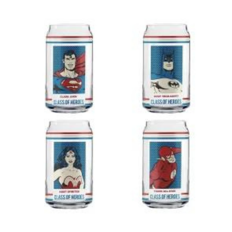 Set Exclusivo De 4 Vasos De Cristal, Edición Limitada 2 - Dc Comics - Justice League