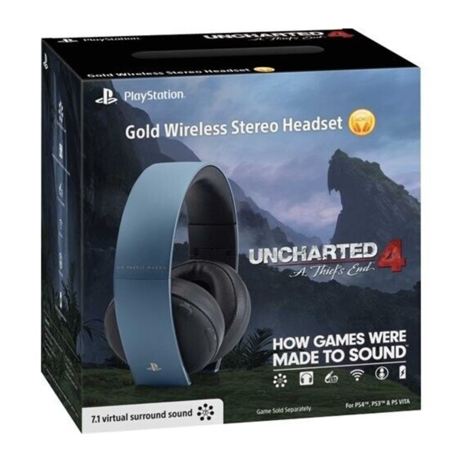 Gold Wireless Stereo Headset Uncharted 4