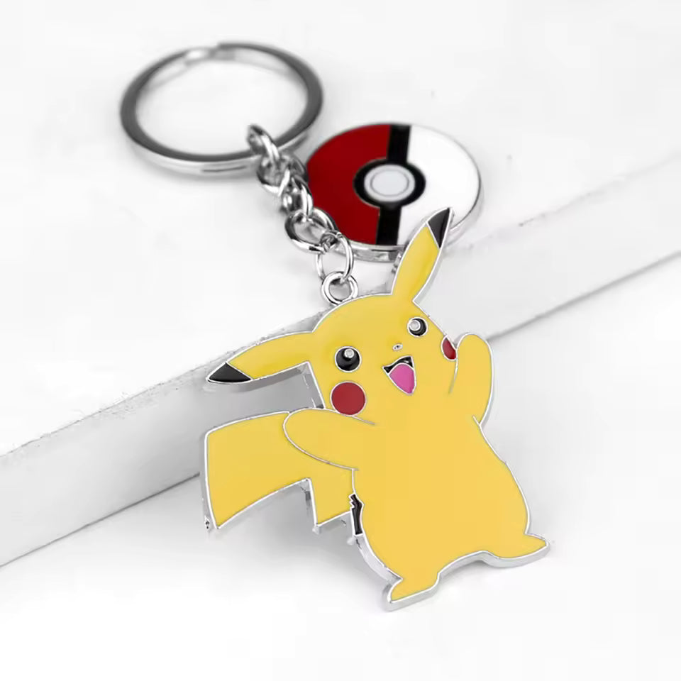 Llavero Metálico Doble Pokémon Pikachu y Pokeball