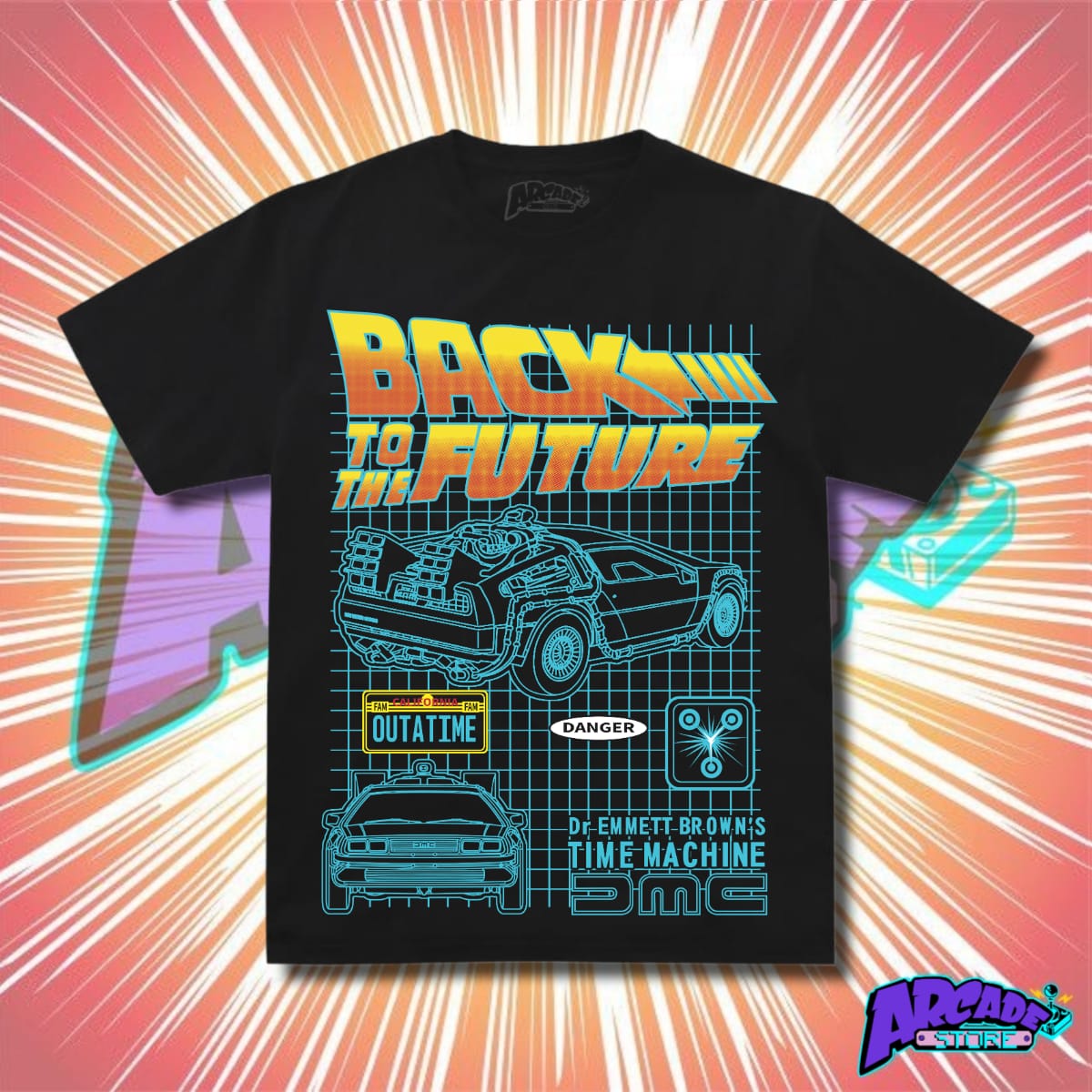 Playera - Arcade - Back To The Future 01 - Delorean