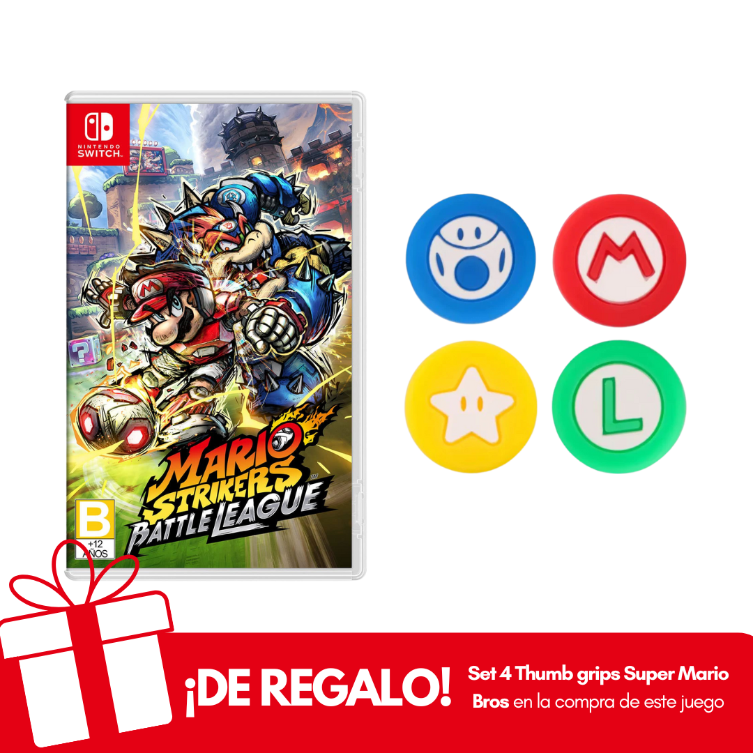 Mario Strikers Battle League Nintendo Switch + Thumb Grips de Regalo