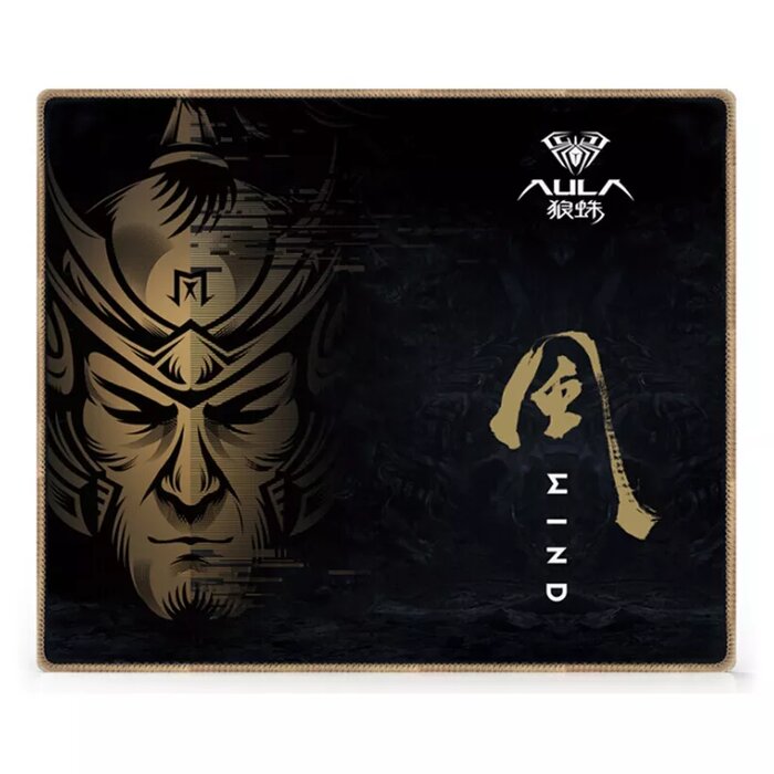 Aula MP-W Mousepad Negro con impresión roja: 300*250*25mm + bordes cocidos