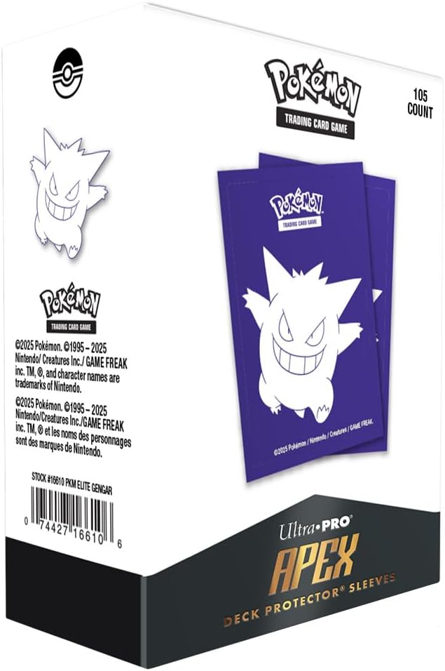 Ultra Pro: Elite Gengar 105ct Apex Deck Protector Sleeves For Pokémon TCG