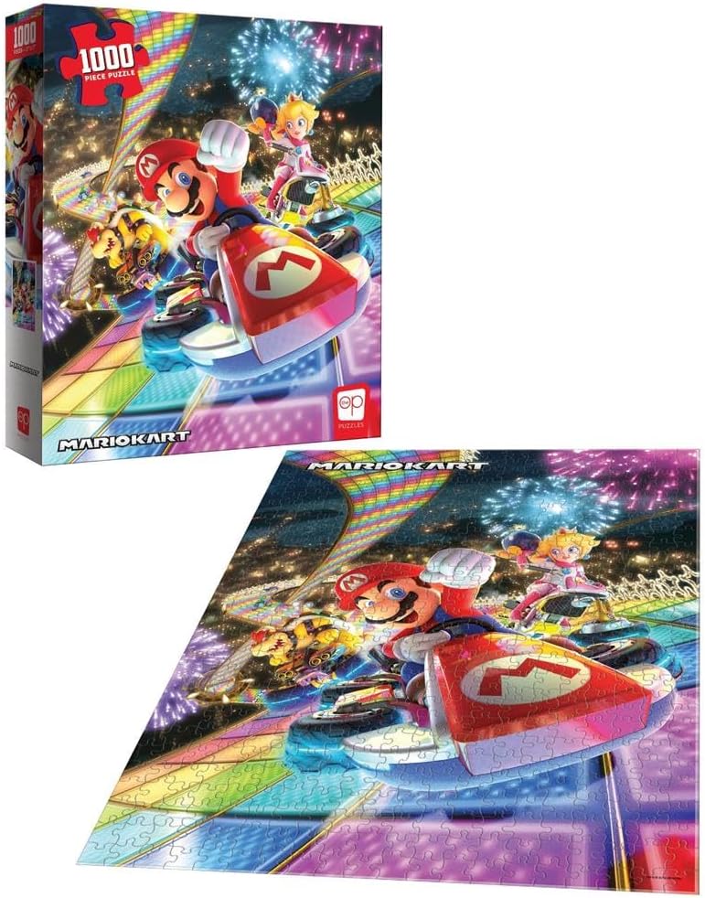 Rompecabezas - 1000 Piezas - Super Mario Bros - Mario Kart Rainbow - USAopoly