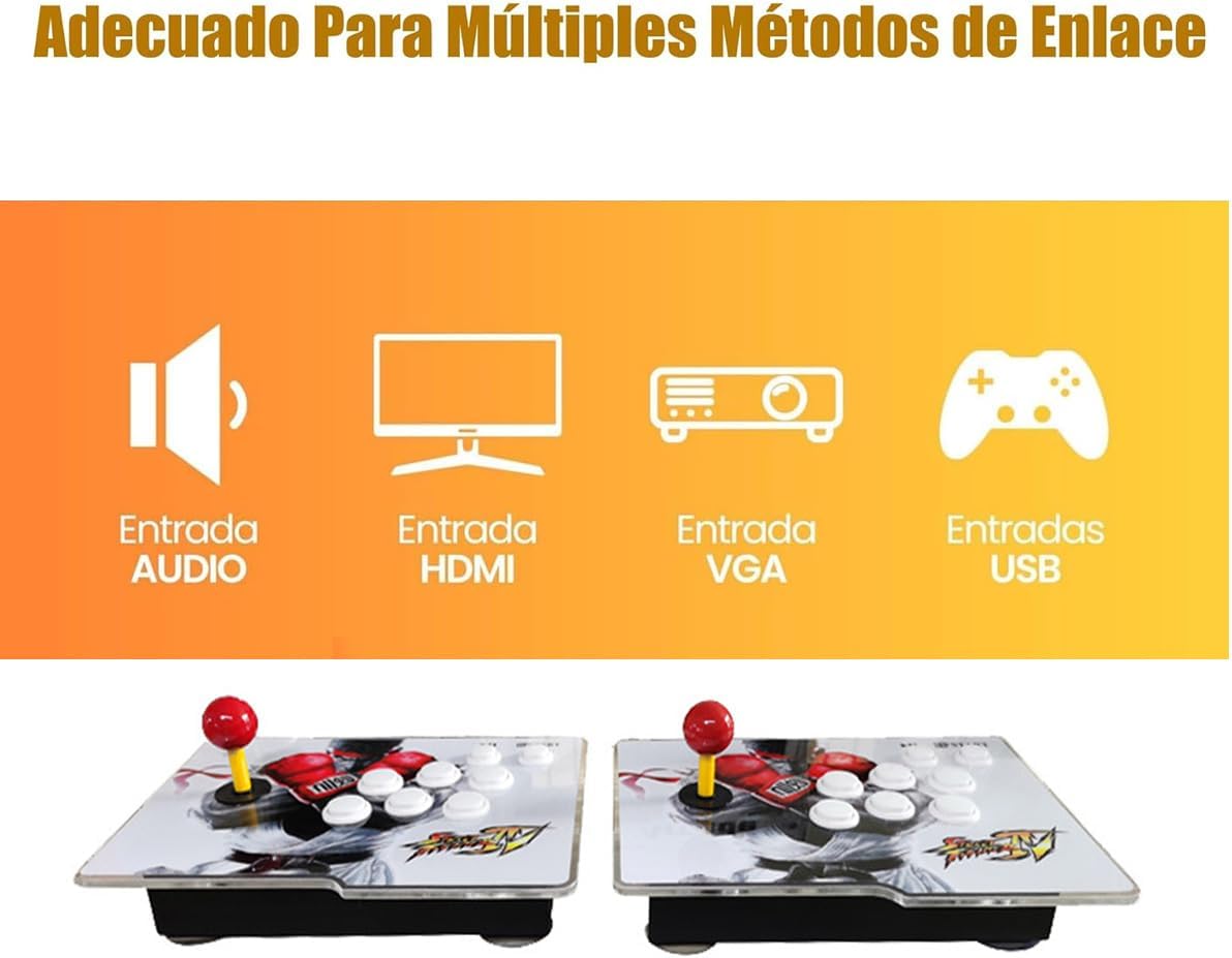 Consola Arcade Retro - 2 Joystick Arcade con Luz Led - 26,800 Juegos Incluidos