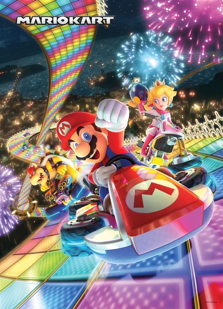 Rompecabezas - 1000 Piezas - Super Mario Bros - Mario Kart Rainbow - USAopoly