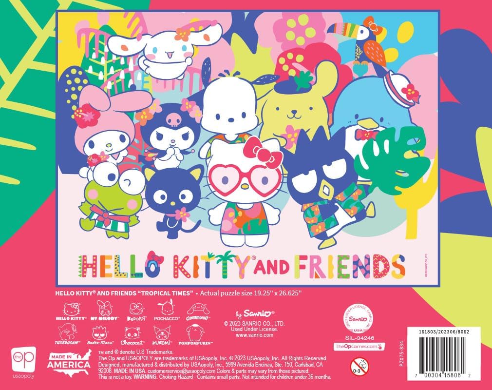 Rompecabezas - 1000 Piezas - Hello Kitty And Friends: Tropical Times-  USAopoly
