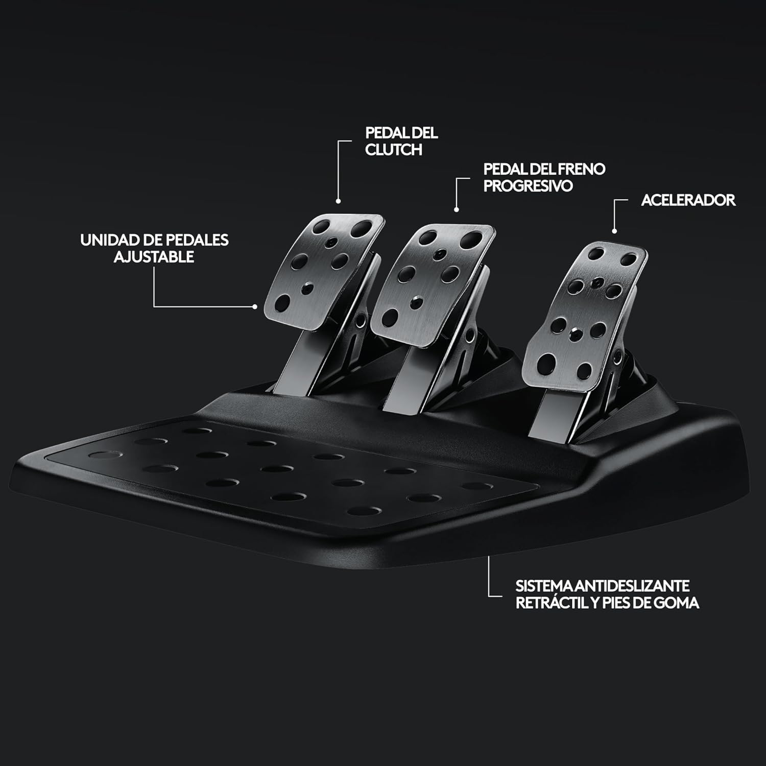Logitech G29 Driving Force Volante de Carreras y Pedales, Force Feedback, Aluminio Anodizado, Palancas de cambio, Volante de Cuero, Pedales Ajustables, PS5, PS4, PS3 y PC - Negro