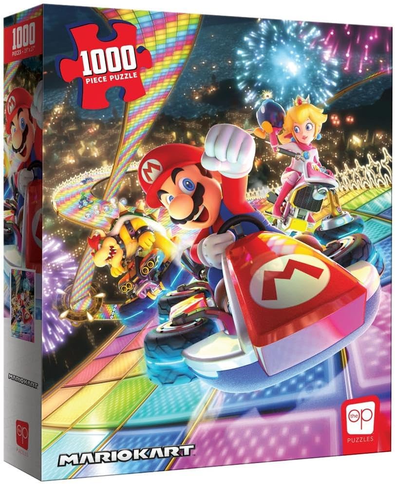 Rompecabezas - 1000 Piezas - Super Mario Bros - Mario Kart Rainbow - USAopoly