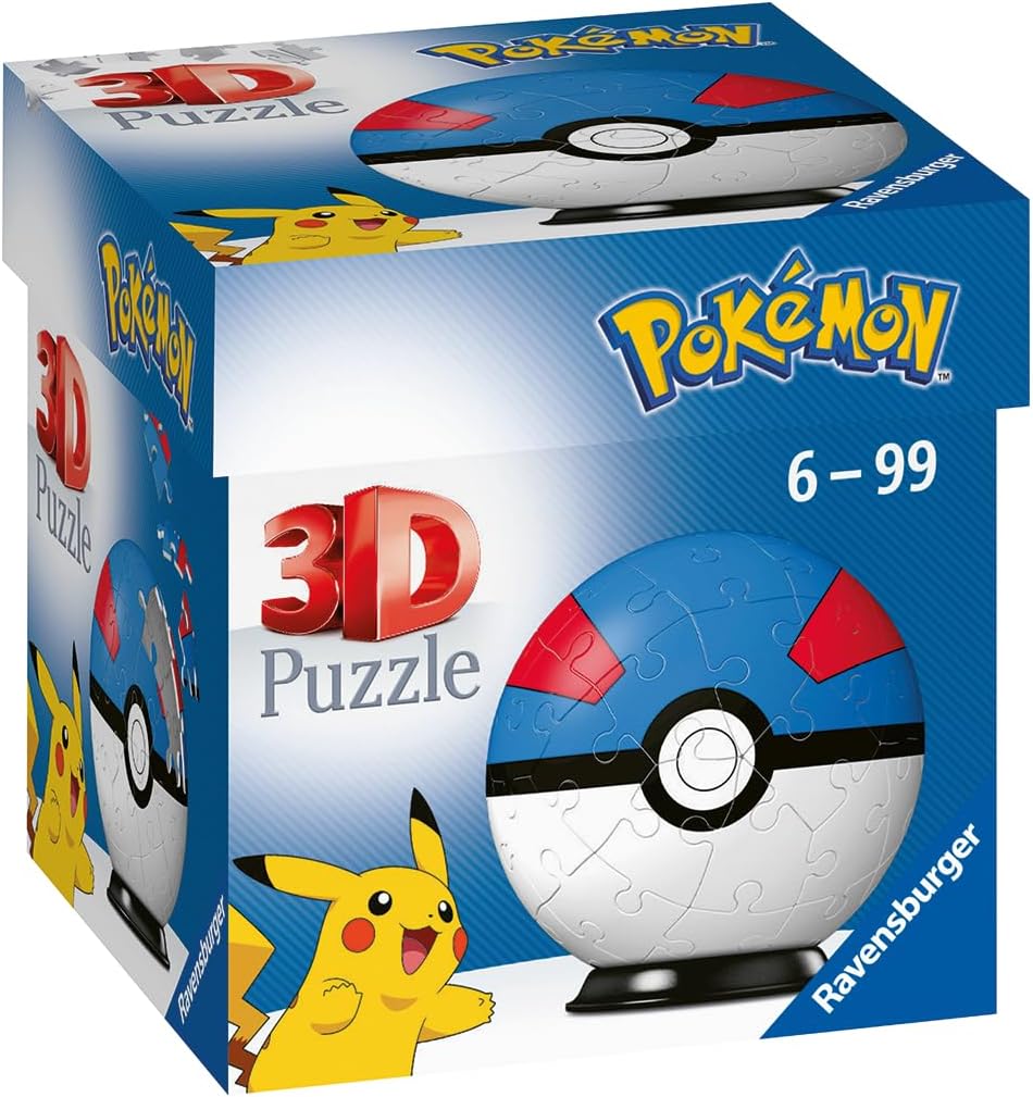 Rompecabezas 3D - 54 Piezas Pokémon Superball Azul