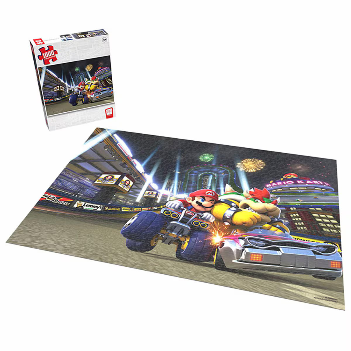 Rompecabezas - 1000 Piezas - Super Mario Bros - Mario Kart Light Up The Night- USAopoly