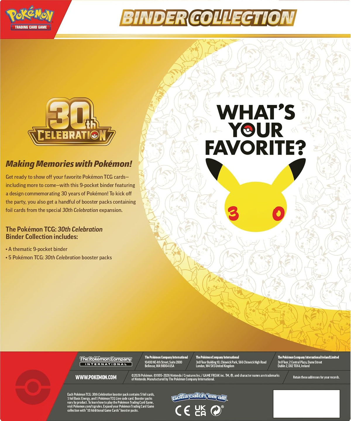 Pokémon TCG: 30th Anniversary Celebration  Binder Collection - Español