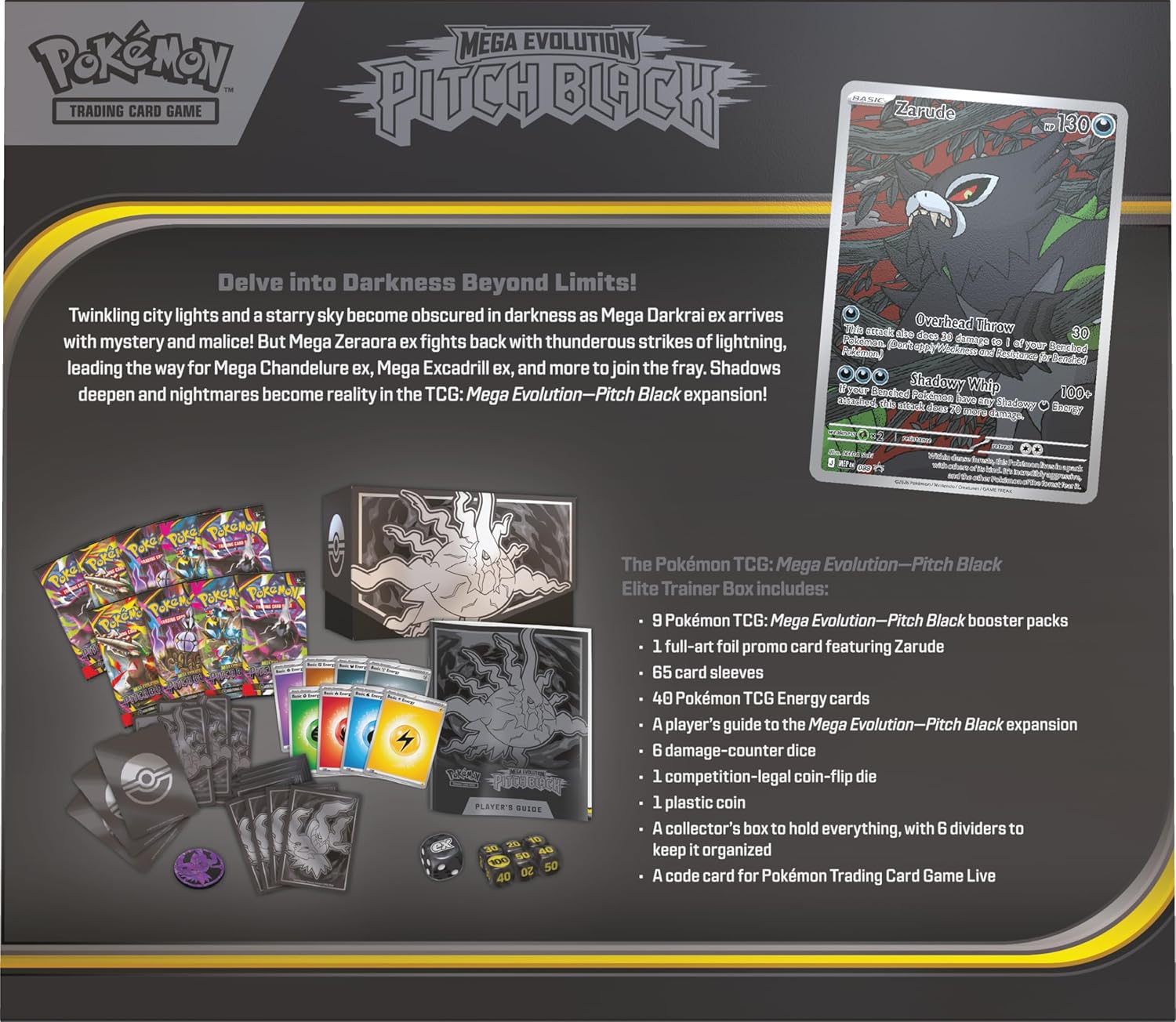 Pokémon TCG Mega Evolution Pitch Black Elite Trainer Box - Inglés
