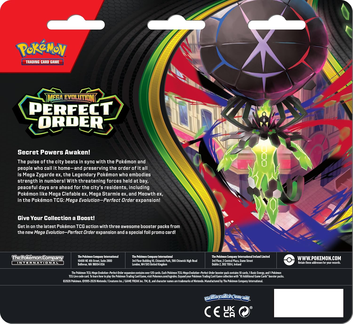 Pokémon TCG: Mega Evolution ME03 - Perfect Order - Three Booster Blister - Inglés