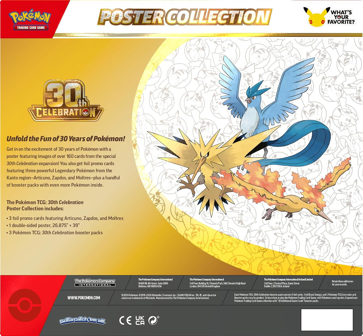 Pokémon TCG: 30th Anniversary Celebration Poster Collection - Inglés