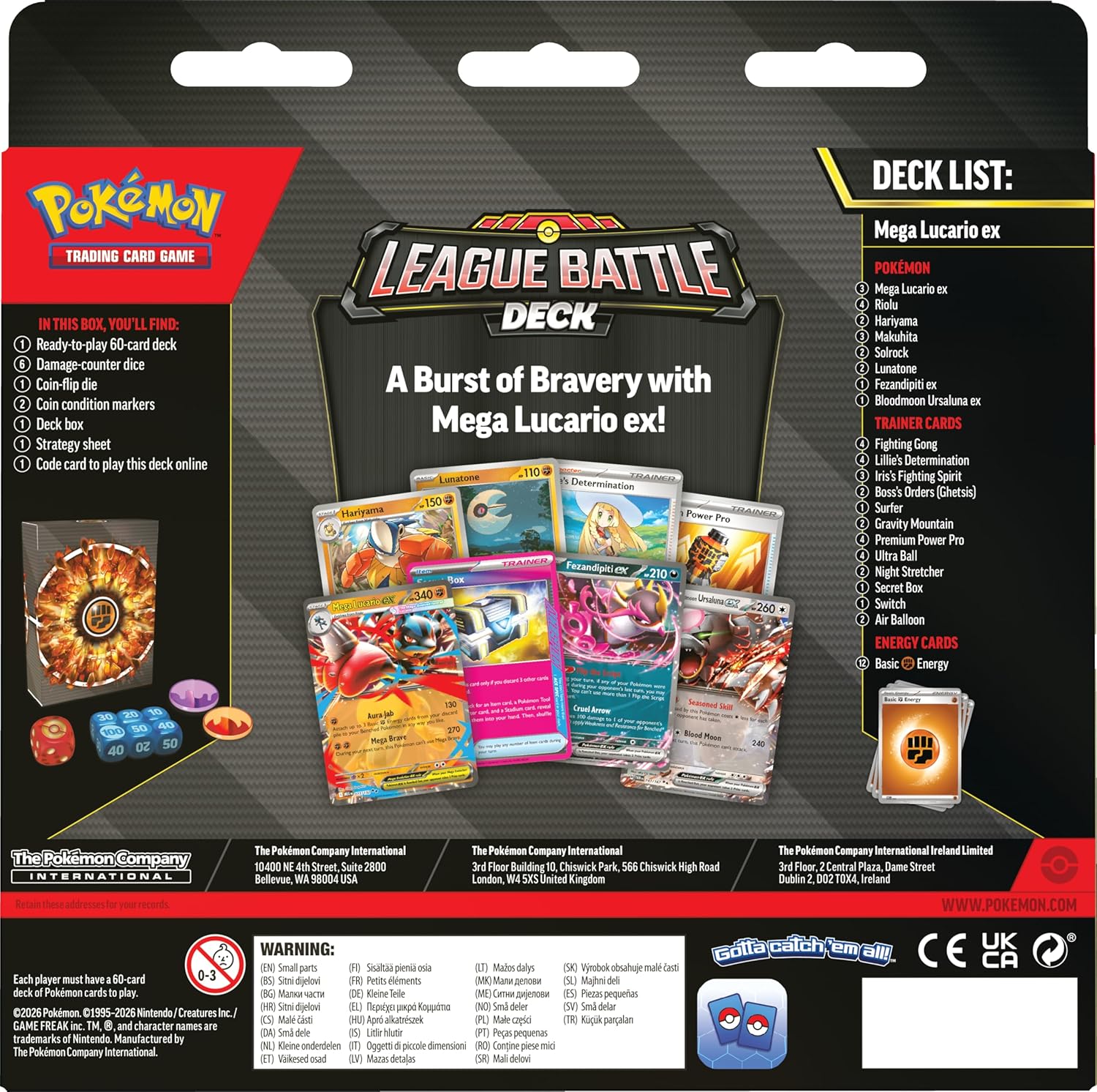 Pokémon TCG: Mega Lucario Ex League Battle Deck - Inglés