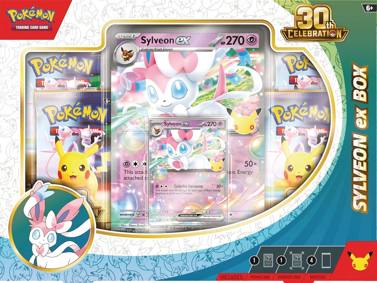 Pokémon TCG: 30th Anniversary Celebration  Sylveon/Greninja Ex box - Español