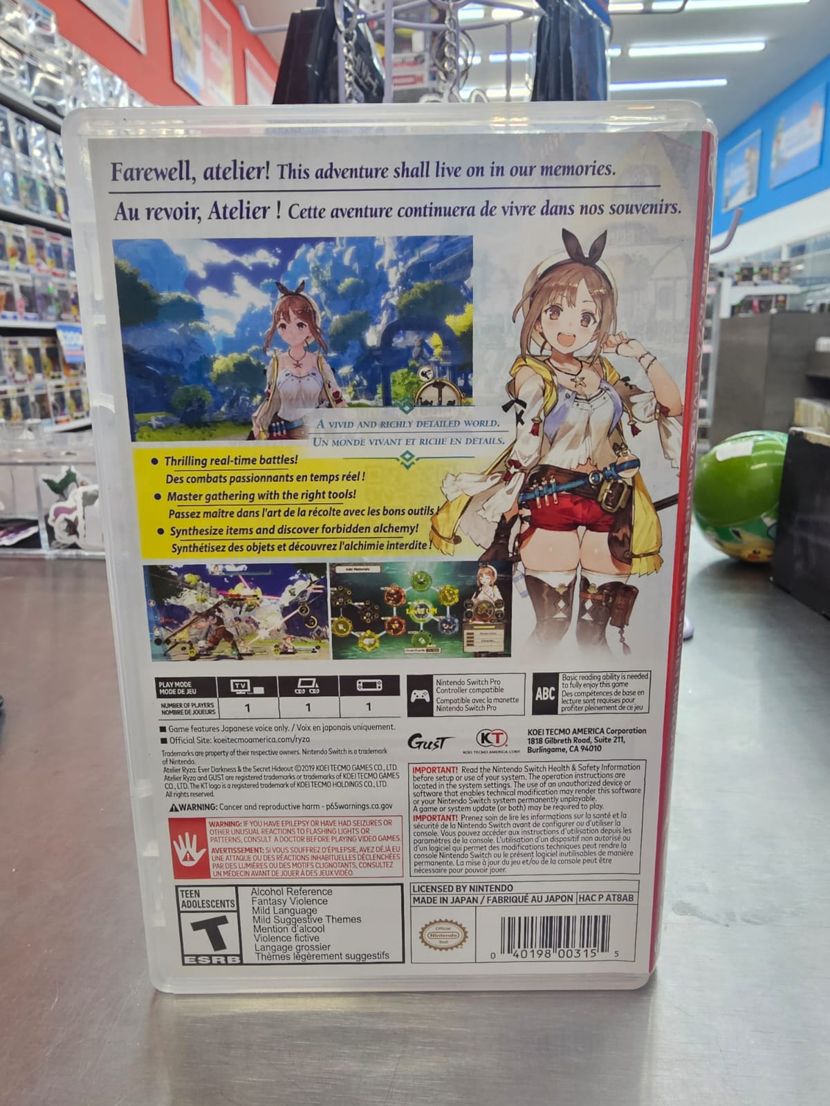 Atelier Ryza: Ever Darkness & The Secret Hideout Nintendo Switch Usado