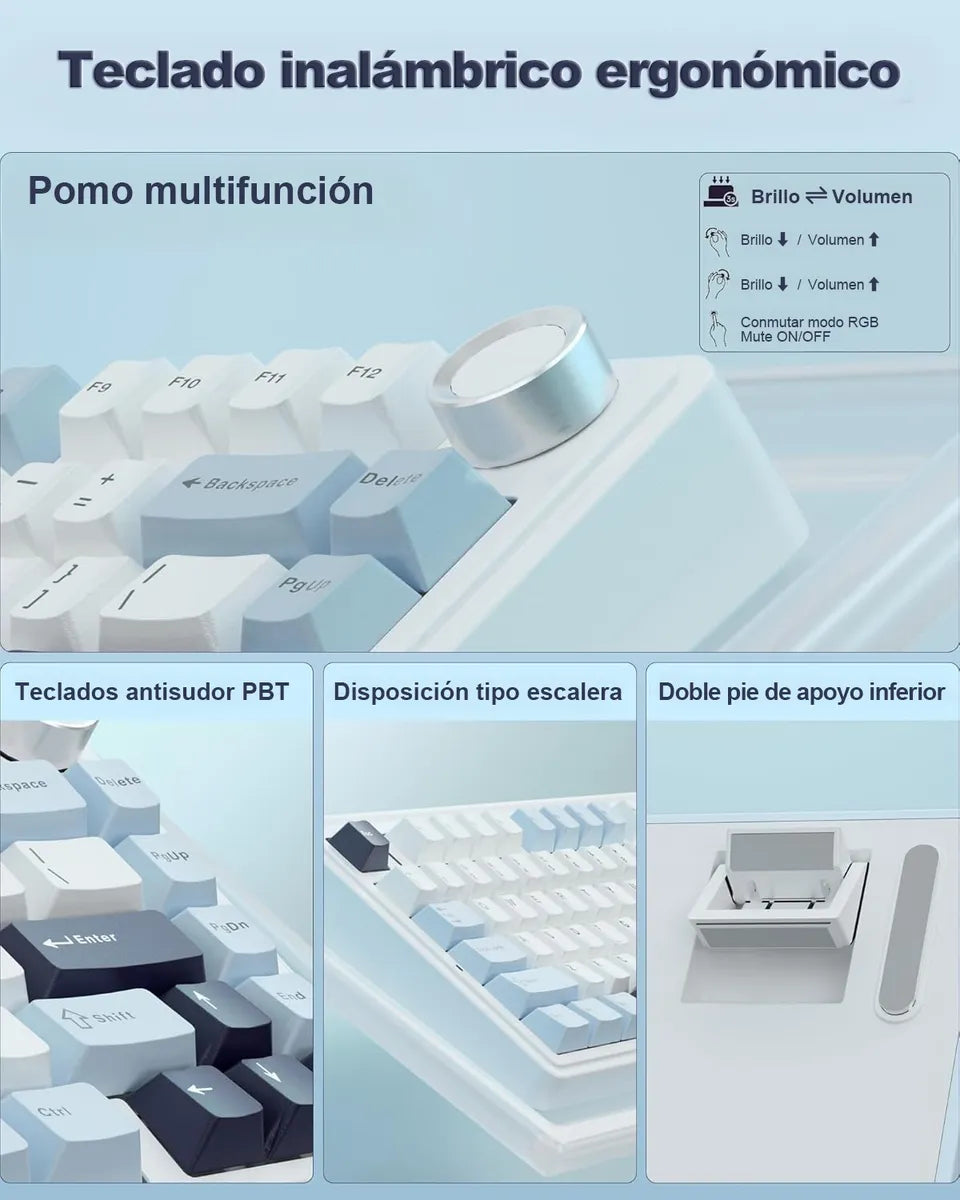 Aula F75 Max Black/Gray Wireless Teclado Mecanico 65% Ing