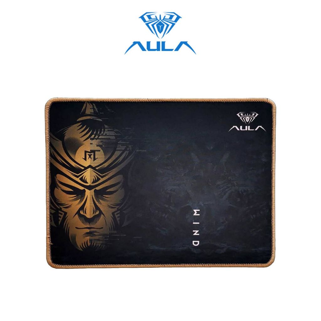 Aula MP-W Mousepad Negro con impresión dorado: 300*250*25mm + bordes cocidos